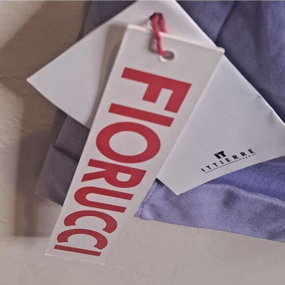 Fiorucci Lavender Overall Shorts with Adjustable Straps NWT Size 6US/ 40… - Picture 3 of 11